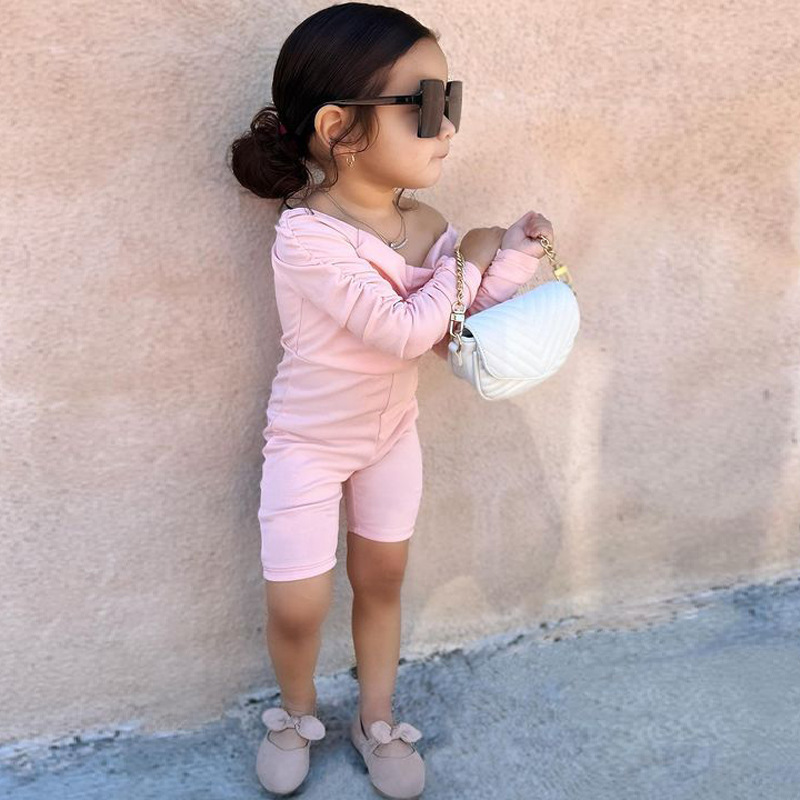 Conyson New Hot Fashion Kids Clothes Boutique Summer Bodysuits Kids Casual Custom Baby Girls Sleeveless One Piece Solid Jumpsuit