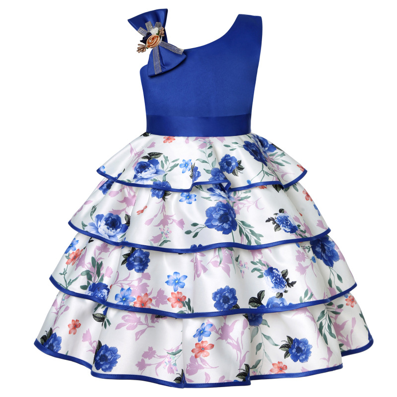 Hot Sale Baby Girls Dresses Wholesale Summer Children Clothing New Baby Girl Party Cotton Printed Princess Girls Dress