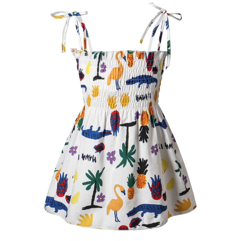 Conyson Sleeveless Girls Sweet Summer Kids Clothes lovely Princess skirt Kids Girls Printed Pompous Dress
