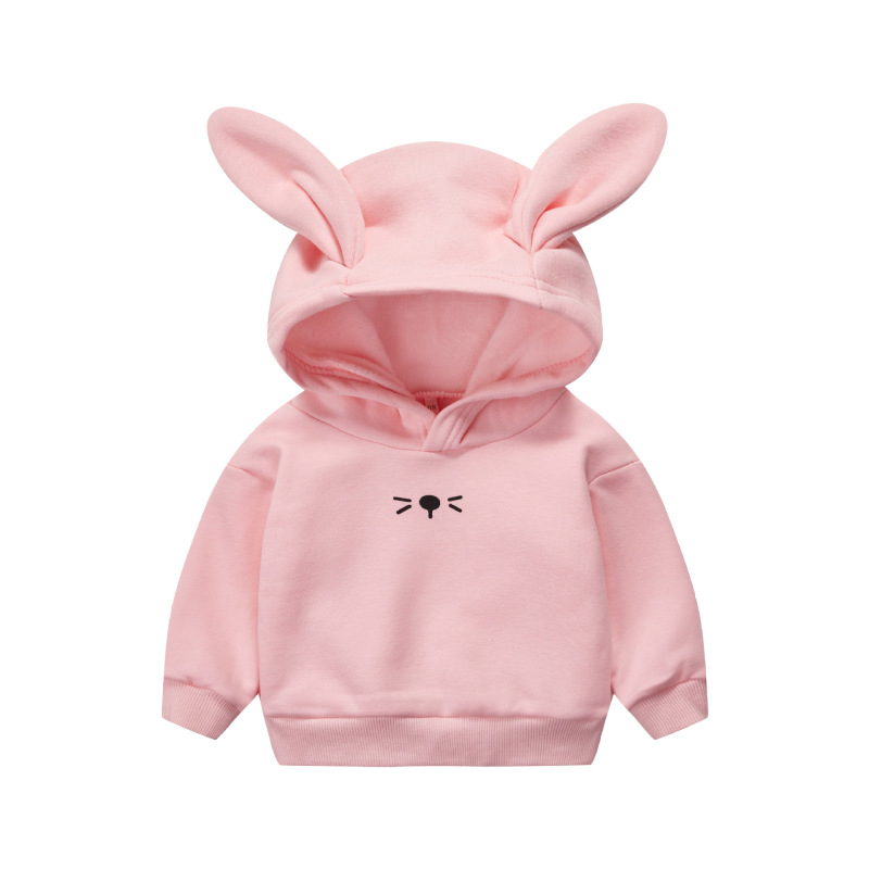 Conyson Unisex Hot Sale Baby Kids Boy Girl Pullover Cute Baby Sweatshirt Customize Rabbit Ear Outfit Toddler Baby Kids Hoodies