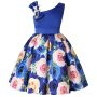 Fashion A-Line Sleeveless Polyester Floral Kids Summer Girl Party Boutique Dress Yellow