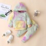 2021 new arrival tie dye autumu winter long sleeve hooded sweaters girls and boys clothing kids clothes baby outfits