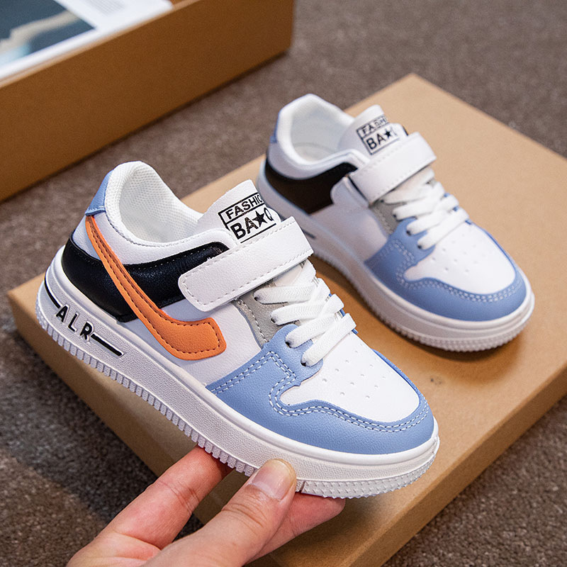 Conyson high quality kids spring autumn Korean fashion boutique designer buckle strap boy girls Outdoor pu leather sport sneaker
