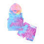 Conyson Hot Sale Unisex Summer Toddler Baby Kids Clothing Set Newborn Boys and Girls Outfit Sleeveless 2Pcs Tie-dyed Clothes Set