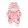 Outdoor Hooded Romper Long Sleeve Cartoon Set Plain Baby Clothes Romper For Children