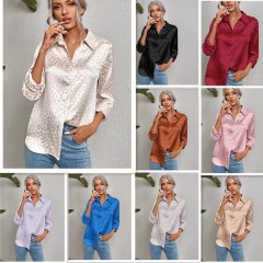 Conyson Latest Design Spring Summer Turn-down Collar 14 Colors Long Sleeve Luxury White Fashion  Cheap Ladies Blouse Women