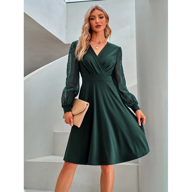 Женское жаккардовое элегантное облегающее платье Conyson, новый дизайн, европейский стиль, осень-зима, с v-образным вырезом, с длинным рукавом, из полиэстера