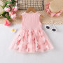 Conyson Arrival Summer Sleeveless Ruffle Kid Cotton Print Splicing Girl Dresses 1-5 Years Birthday Clothing Baby Girls Dresses