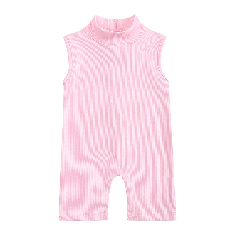Conyson fashion summer boutique stripe baby Children's zipper Cotton clothes kids Girl casual Sleeveless one piece clothing wear