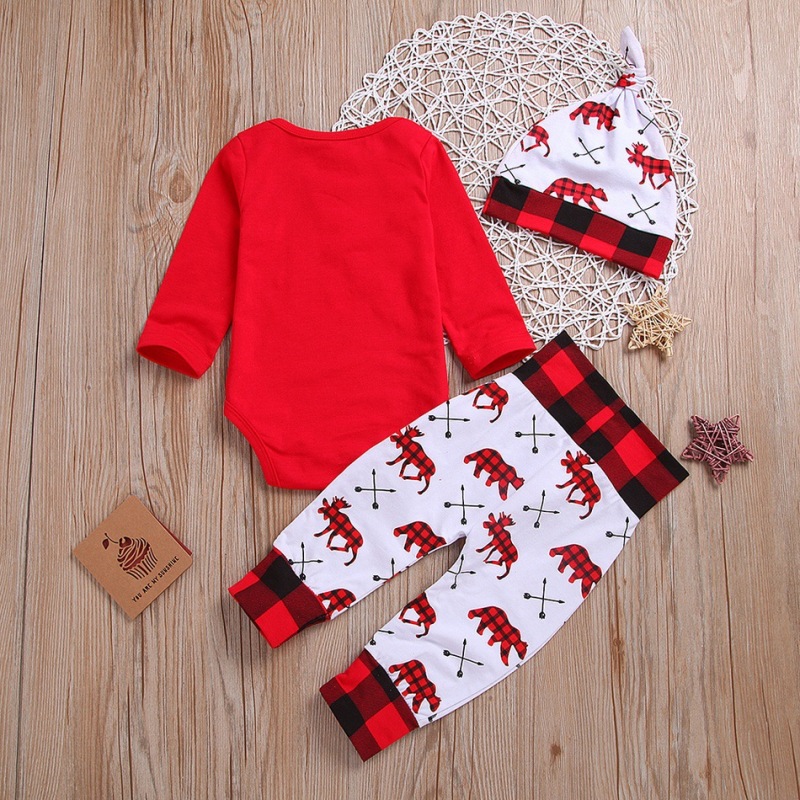 wholesale 3-pieces Merry Christmas Cotton Baby sets girl boys clothes Romper Autumn Winter baby Clothes