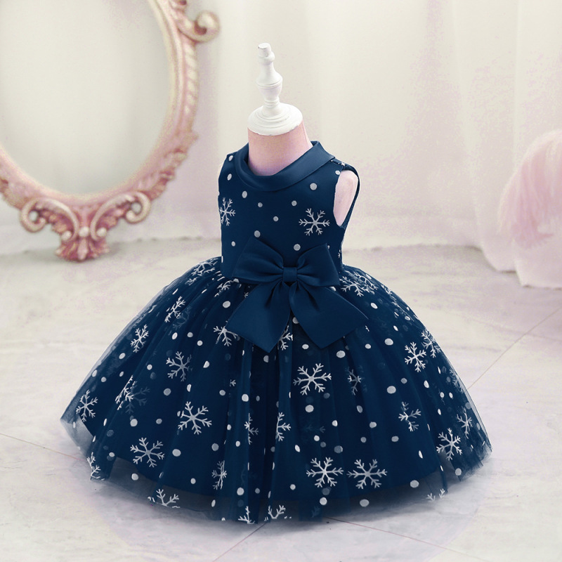 Conyson Embroidery Bow Quality Costume Cheap Little Girls Baby Frozen Prom Designs Skirt Puffy Luxury Evening Princess Dress