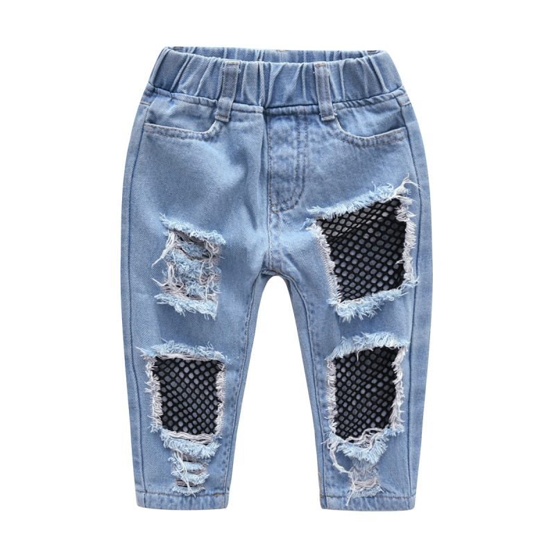 Conyson Wholesale Low Price Fashion Ripped Summer Boutique Little Girl 1-5 Years Cute Print Short Top+Jeans Girls Matching Set