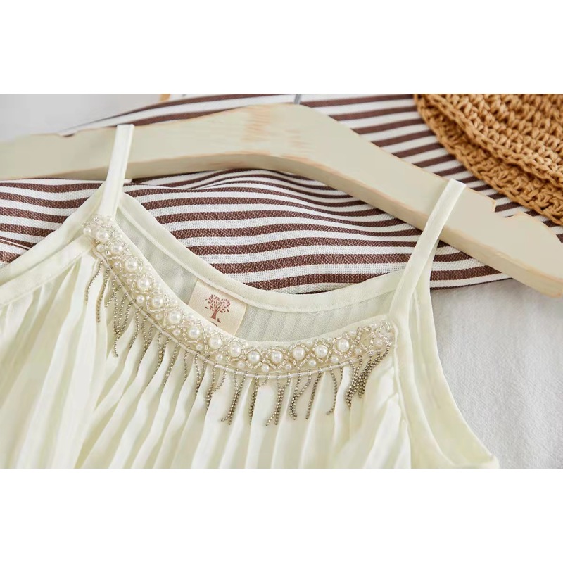 Conyson Latest Design Summer Halter Top Wide-legged pants Classy Style Frill Chiffon Little Girls 2 Pcs Set
