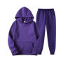 Wholesale Winter Casual Solid Hoodie Women Ladies Two Pieces Jogger Set Womens Sweat Sweatsuit 2 Piece Tracksuit Sets