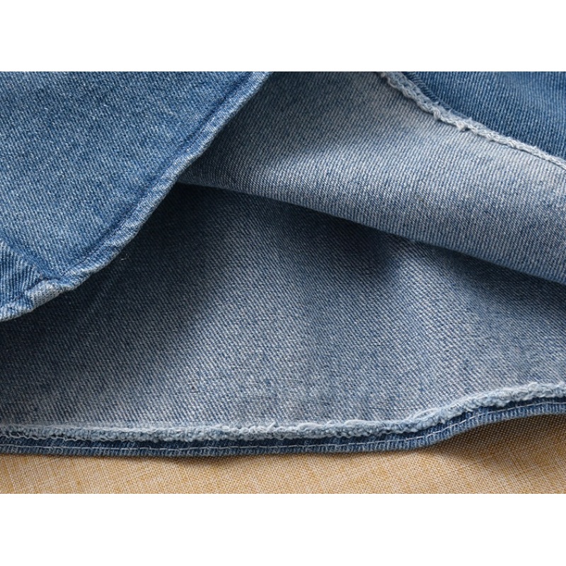 Fashion girls clothing Long Sleeve Button A-Line Sustainable Turtleneck Cute Girl Denim Dress For Kids