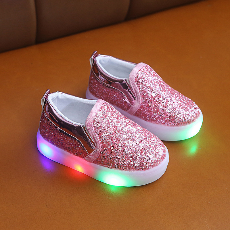 Conyson hot sale new fashion korean toddler size 21-30 Children's baby Casual shoes kids boy girl LED light shine sneakers shoes