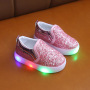 Conyson hot sale new fashion korean toddler size 21-30 Children's baby Casual shoes kids boy girl LED light shine sneakers shoes