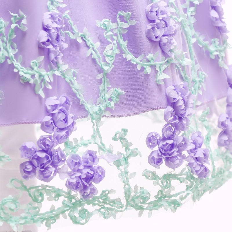 Conyson Wholesale Kids Clothes Summer Mesh Lace Sleeveless Flower Layered Princess Fashion Vintage Ceremony Clothing Tutu Dress