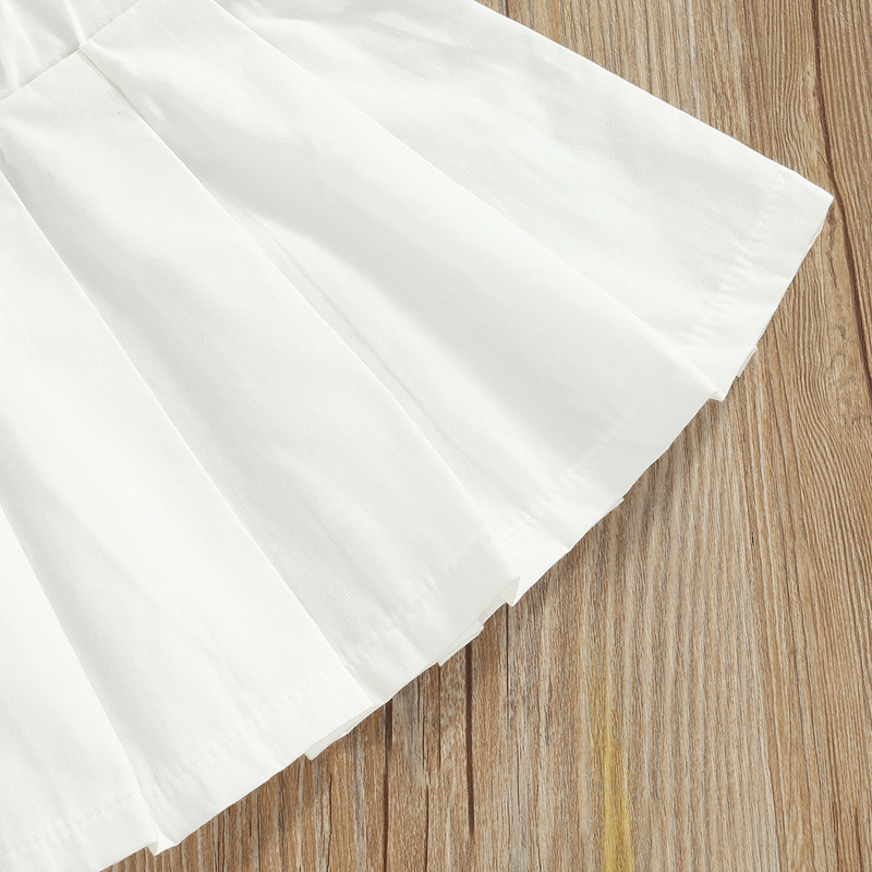 Conyson Fashion Kids Girls Casual Jean Vest Short Skirts Outwear Summer Suits Little Girl White Pleated Dresses 2pcs Outfits