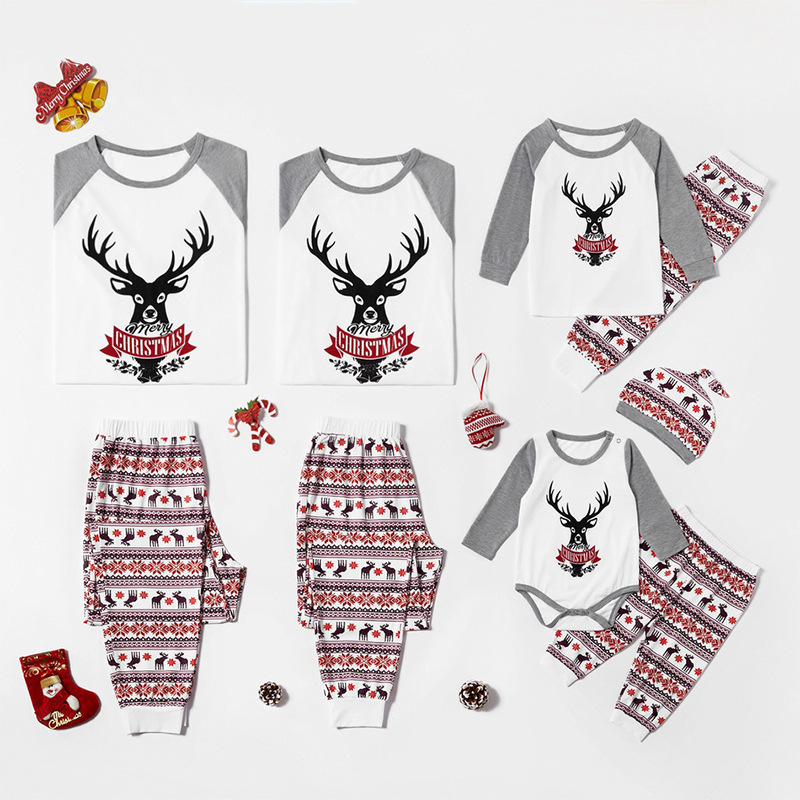 Direct Selling Simple And Exquisite Christmas Pajamas Parent-child Set Home Comfort Soft Pajamas