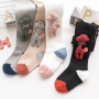 Conyson Wholesale Breathable Solid Soft Cotton Girls Long Knee Socks Young Teens Tights Cartoon Doll Kids Girl Pantyhose