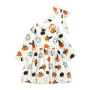 Wholesale Halloween Pumpkin Pattern Long Sleeve Skirt Head Band Two Pieces Outfits Casual Pajama Party Festival Dress
