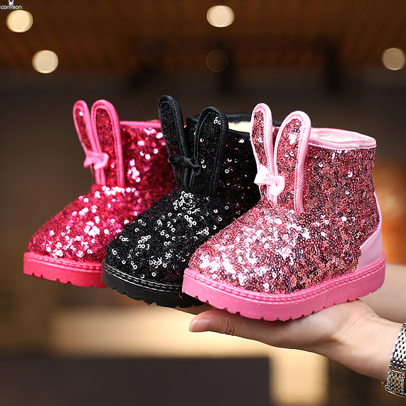 Conyson rts hot sale autumn winter Korean fashion designer child Non-slip shoes kids girl Outdoor snow walking warm Martin boot