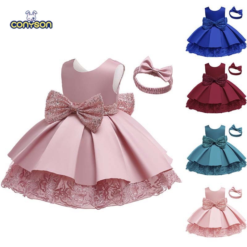 Wholesale Custom O-Neck A-Line baby Sleeveless clothes Kid Girls Boutique Party Dress Kid