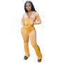 Hot Sale Fall Women's hoodie Set Zipper Pocket Crop Top Jacket Velvet Jogging suit Velour tracksuits Women Two Piece set