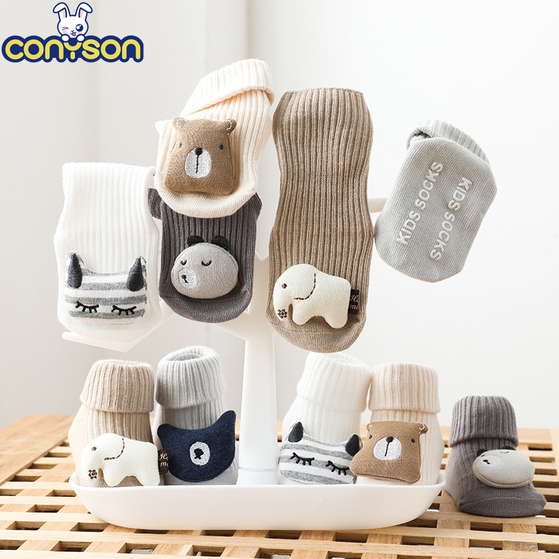 Conyson Winter Cute Cartoon Accessories Baby Stocking Cotton Household Warm Knitted Baby Socks Toddler Loose Children Socks