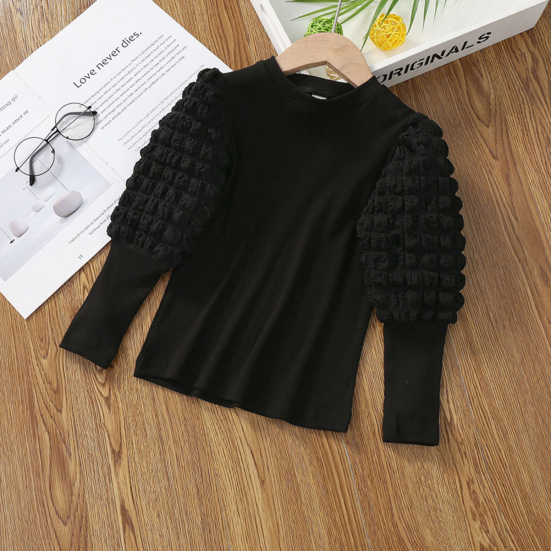 Conyson Spring Girls Baby Bottoming Shirt New Children's Fashion Long-sleeved T-shirt Kids Outer Wear Puff Sleeve Sweater