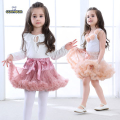 Conyson Wholesale Patchwork Girl Dress Dance Mini Ruffles Birthday Princess Kids Solid Skirts Ball Gown litter Girls Tutu Skirt