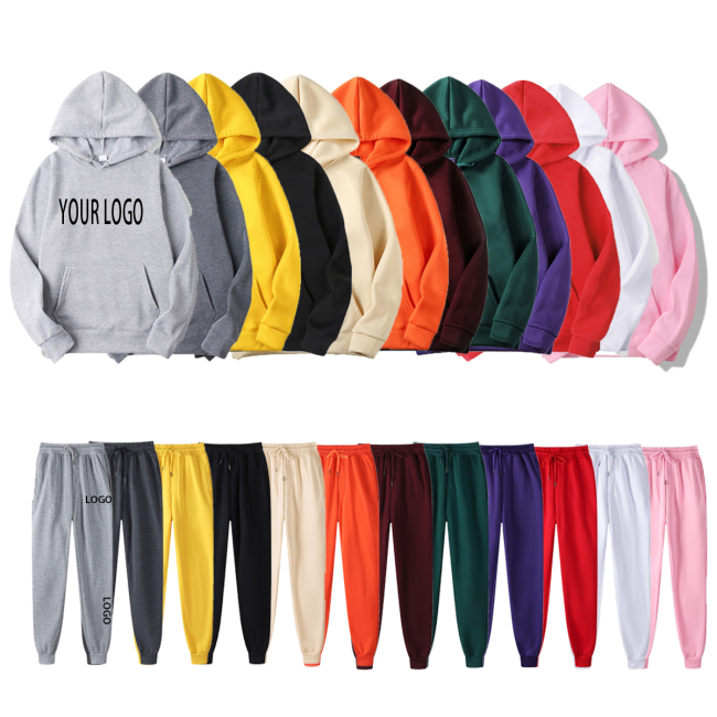 custom knit cotton fitness mens pullover jacket gym pant jogging men tracksuit sweatpants and sweatshirts men's hoodies set