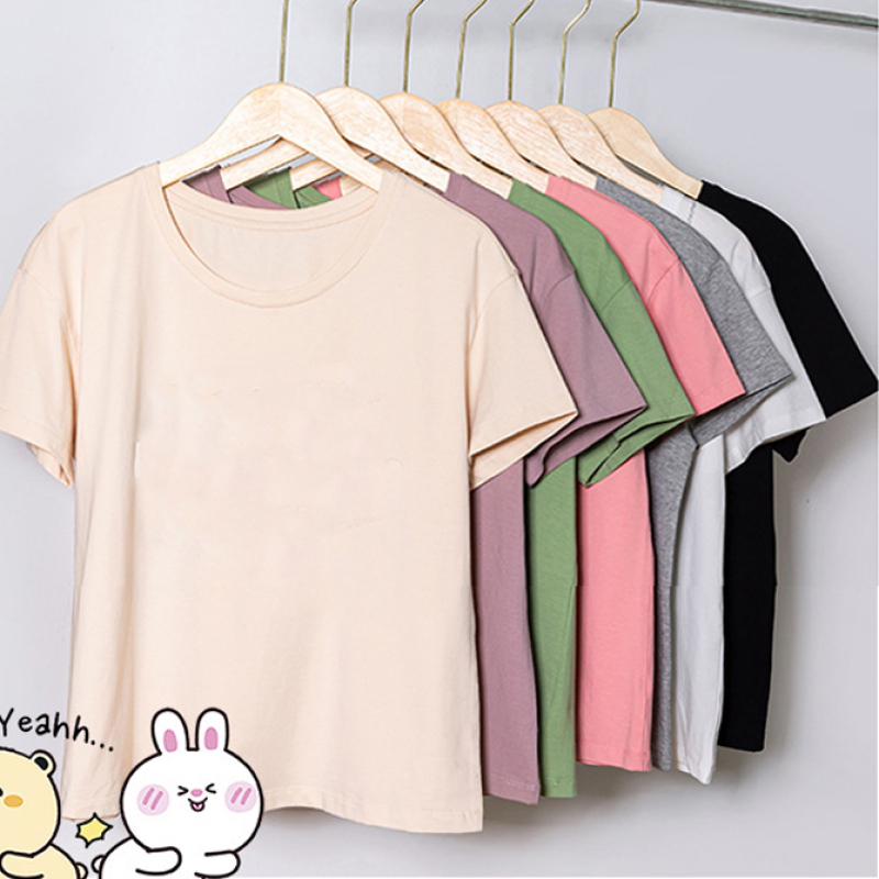 hot sale fashion summer Custom logo Made outdoor casual women solid cotton suit clothes two-piece adult t-shirt clothing Set