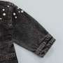 Conyson Fashion Autumn Infant Baby Girls Thick Jacket Outwear Solid Denim With Pearl Single Breasted Coats