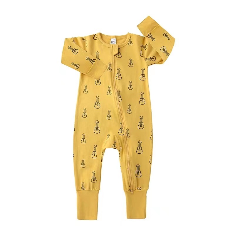 Conyson Hot Selling Spring Autumn Organic Cotton Cute Long Sleeves Zipper Knitted Children Clothing Vintage Baby Rompers