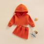 Fashion toddler girls clothes sets 1-5T kids solid hoodies long sleeve pullover tops baby girl A-Line skirt 2pcs set
