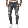 Fashion Hip Hop Streetwear Skinny Ripped Damage Trousers Scratch Distressed Denim Mens Designer Clothing Men's Jean Pant For Men