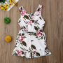 Conyson Wholesale Kids Clothes Summer Cute Baby Kids Girls Printed Floral Sleeveless Romper Ruffles Jumpsuit Outfits Clothes