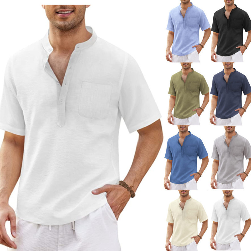 Conyson Summer Muscle Men Custom Polo Casual Pocket Short Sleeve Button Shirts With Collar Beach Quick Dry Fitness Men's T-Shirt