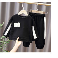 Conyson Latest fashion Designers Non-hooded Long Sleeves Cute bowknot baby girl clothes Track Cartoon kids autumn Clothing Sets