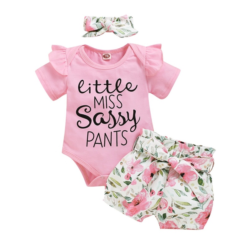 Factory Price Newborn Baby Girls Clothing Knitted Romper Sets Three-piece Suit little girls clothing sets