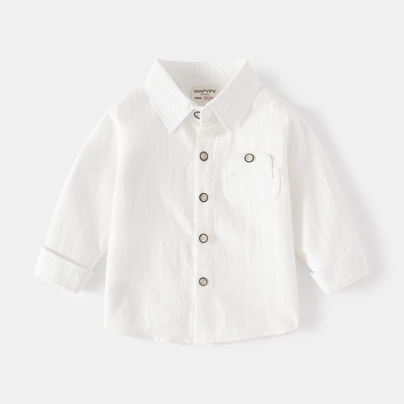 Conyson Bulk Spring Boys Pocket Custom Unisex Solid Color Plain Vintage 2-7 Years School Polo T-shirt long-sleeved Kids Shirt