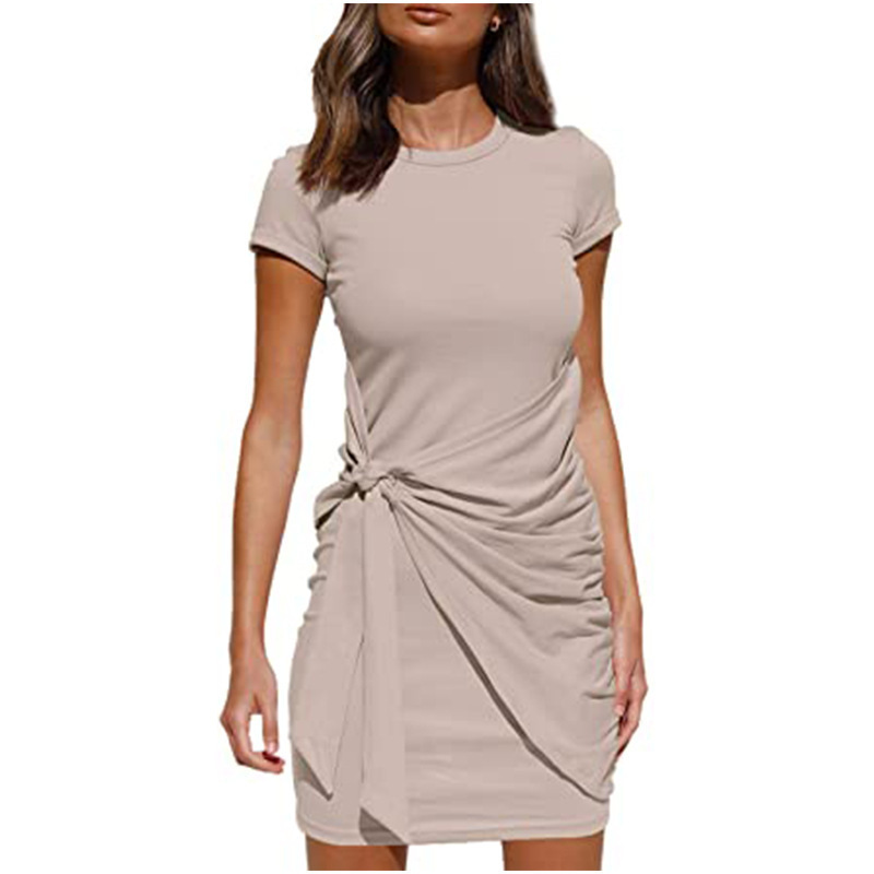 hot sale ready to ship korean fashion loose clothes womens solid colors online order summer one piece adult woman ladies dresses