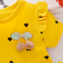 Wholesale High Quality Conyson Summer Cute Knit Patchwork Mesh Skirt Heart Design Little Girls Princess Fluffy Dress