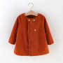 Conyson Wholesale Winter High Quality Elegant Kids Clothing Button Boutique New Designer Baby Girls Long Coat Kids