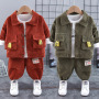 Conyson kids bulk wholesale Factory Supply korea fashion boutique baby boy cotton clothing suit casual 3 pieces clothes sets