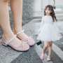 Conyson Hot Sale Spring Summer Princess Glass Slipper Diamond Casual Glitter Children Leather Mary Jane Shoes for Kids Girls