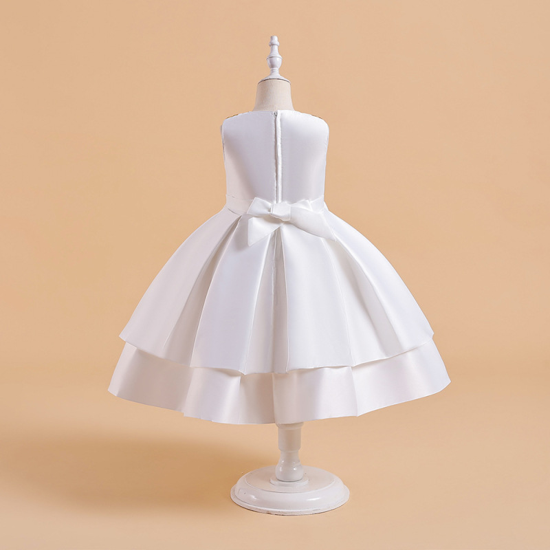 Conyson New Style Summer Princess Dress Kid Festival Wedding Gown Sleeveless Party Slik Sequin With Big Bow Tutu Girls Dresses