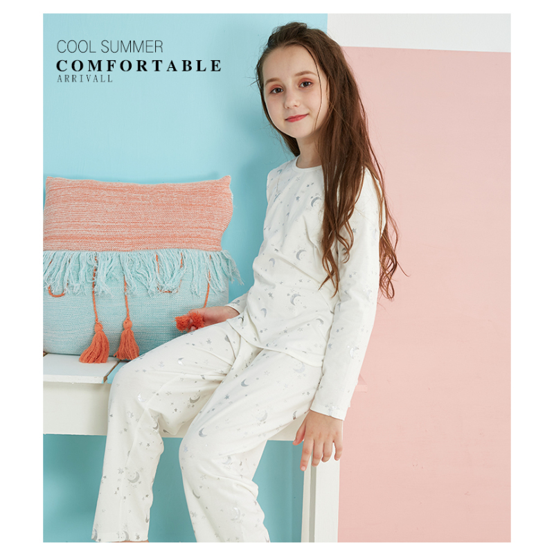 Wholesale Custom Cartoon Printed Long Sleeve Children Pajama Set Kids Designer Pajamas Kids Pjs Pyjamas